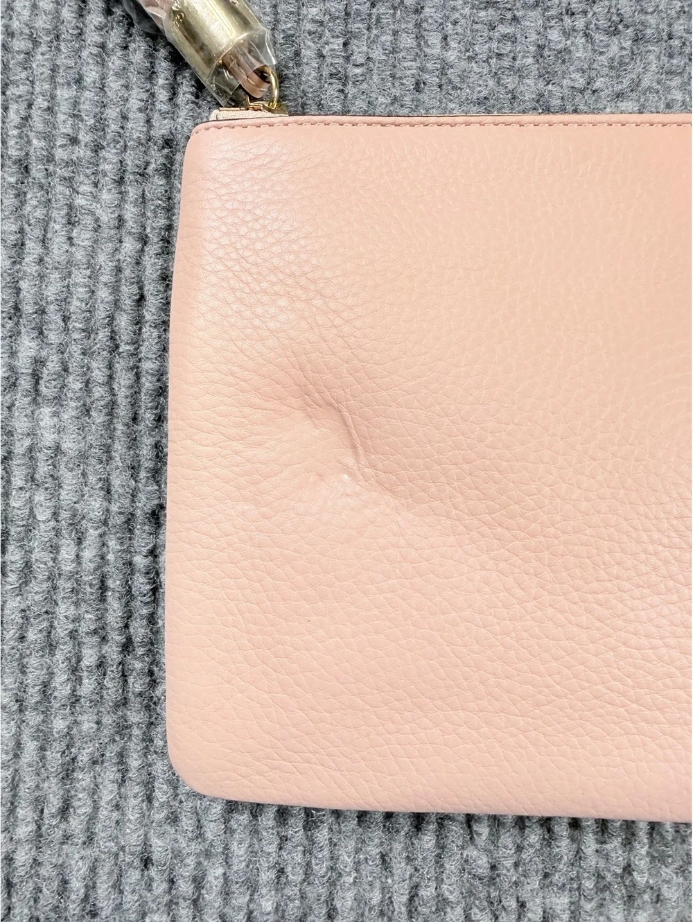 Haloguard Wristlet Clutch Purse Blush Pink Gold Tone Hardware 10x7